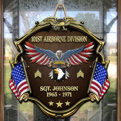 101st Airborne Division 2 Layers Woodsign Custom Name, Rank And Year, Veteran Military Sign, Gift For Veterans ETRG-57892